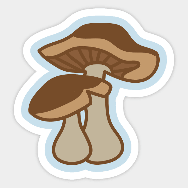 Cute Brown Mushrooms Sticker by courtneylgraben